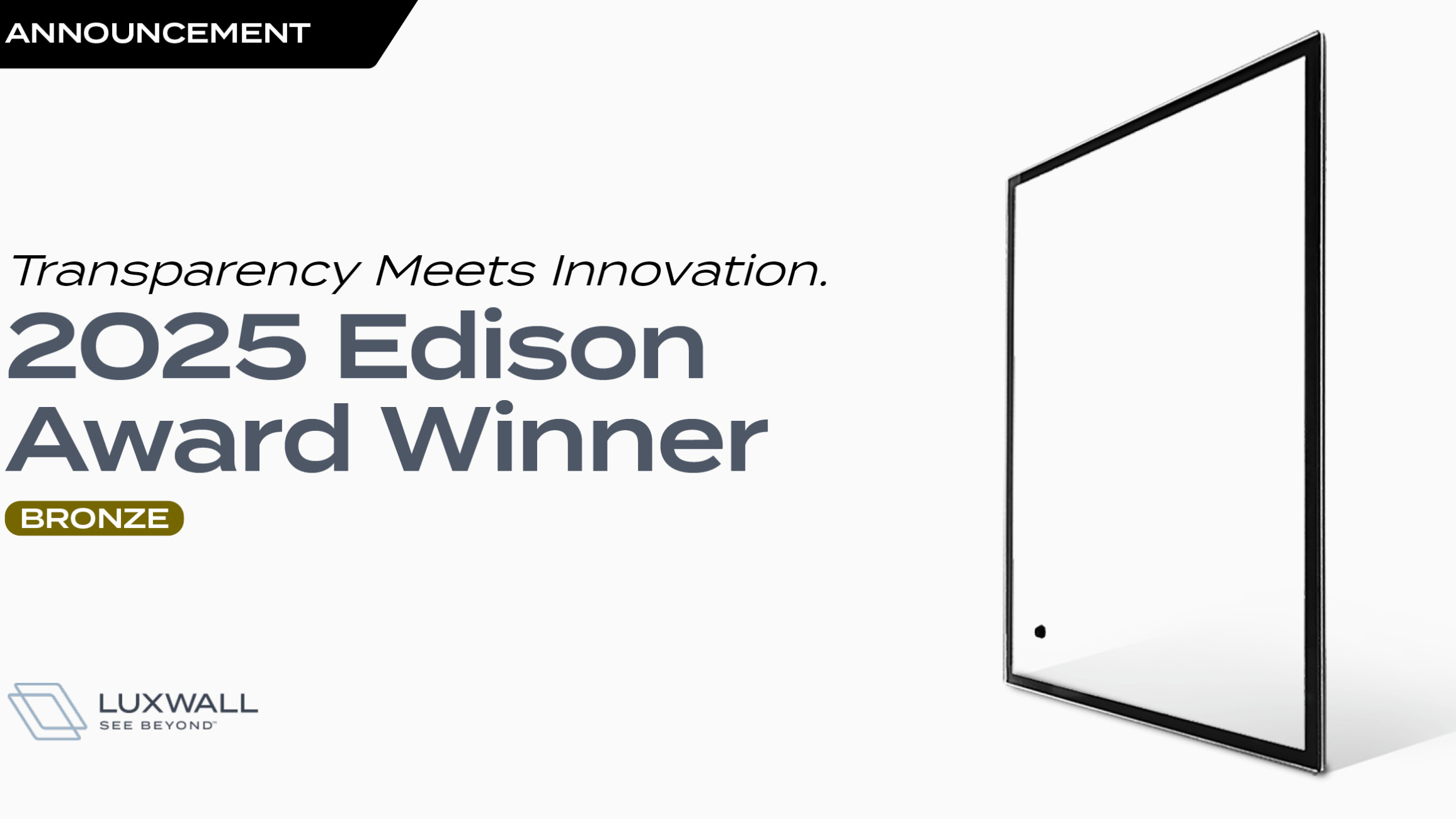 LuxWall Wins Edison Award for Breakthrough Innovation in Energy-Efficient Glass Technology